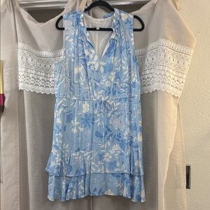 Sugarlips White Label Cotton Blend Top with Blue Trim